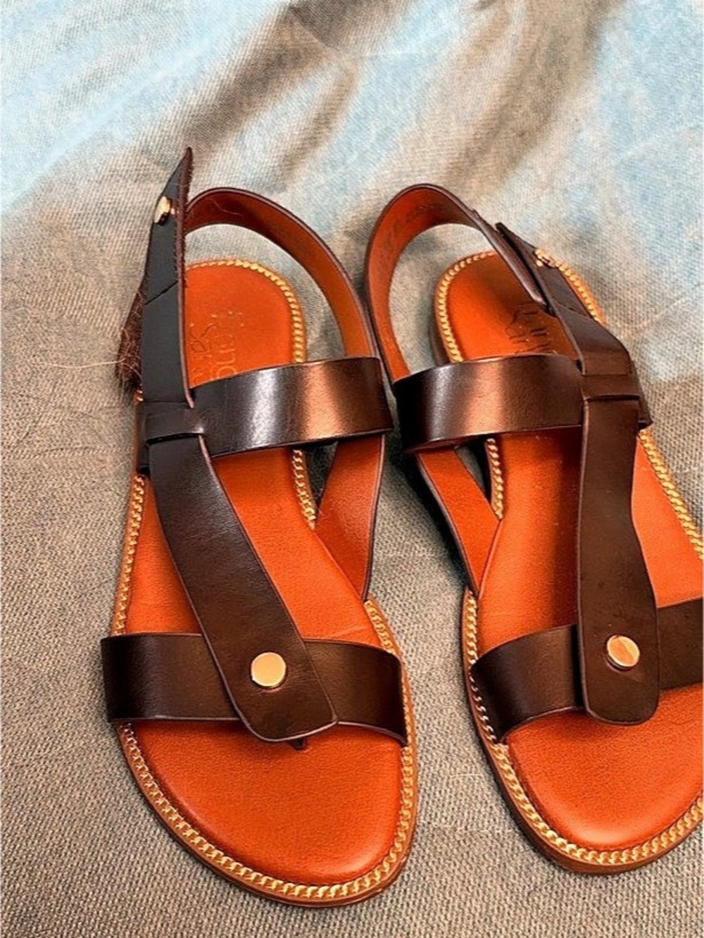 Black Leather-Look Sandals